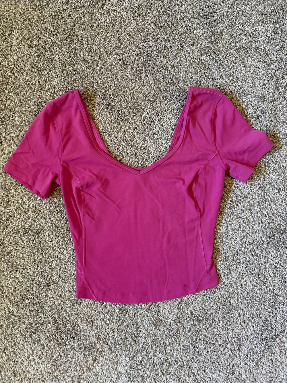lululemon athletica Magenta Short-Sleeve Scoop Neck Top